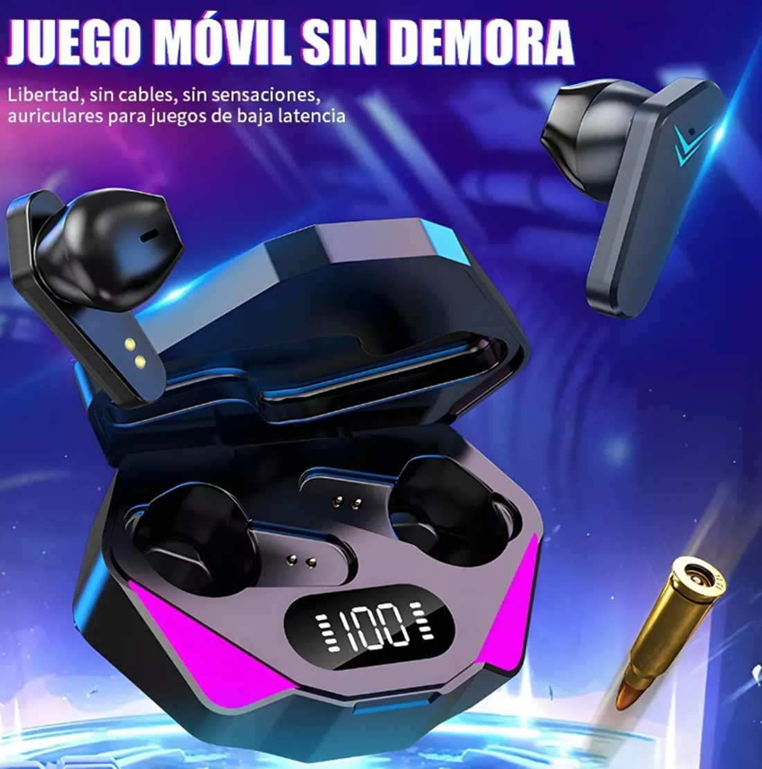 Audífonos In-ear Gamer Inalámbricos Bluetooth Con Pantalla