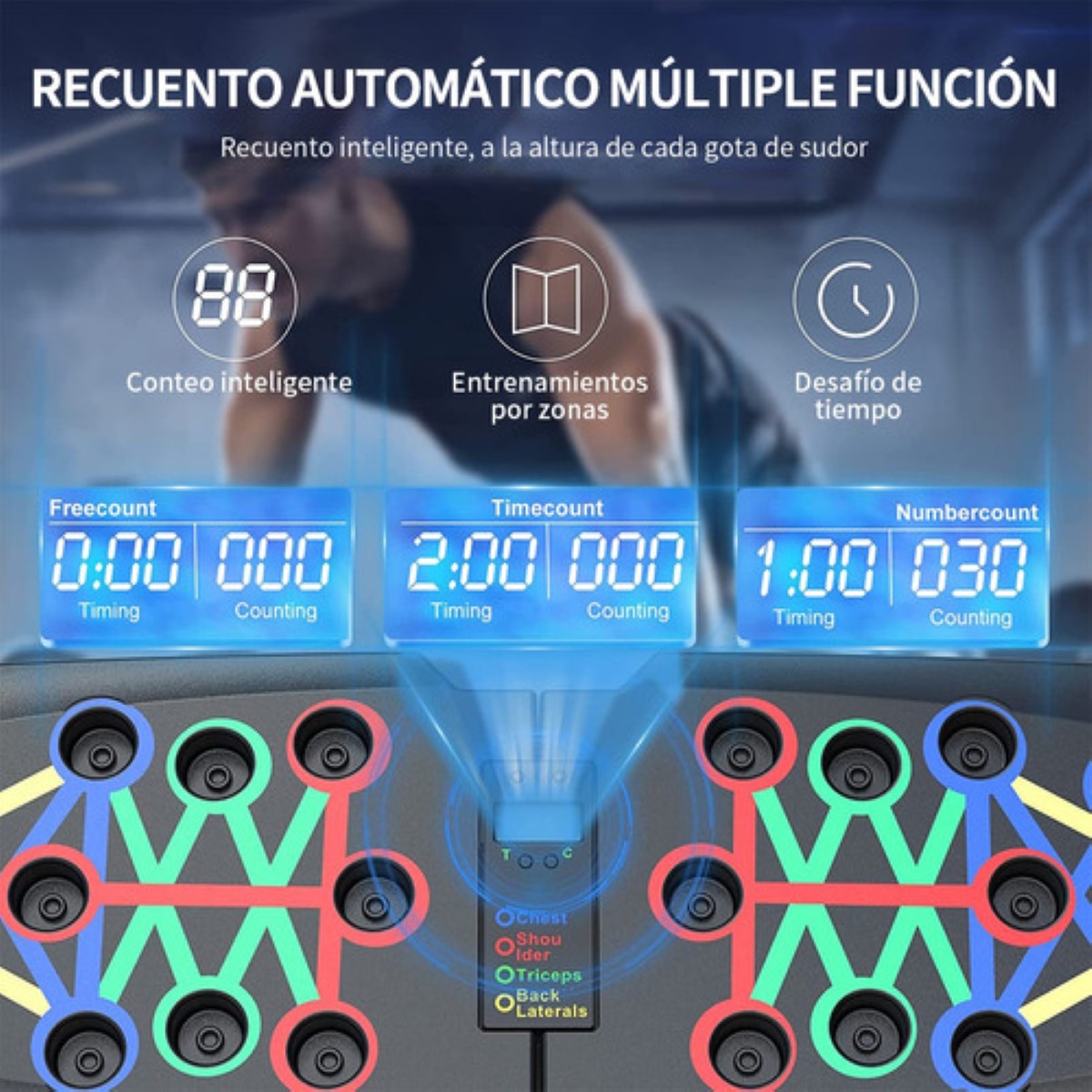 Tabla Soporte P/ Lagartijas Pecho Hombro Espalda Tríceps Negro