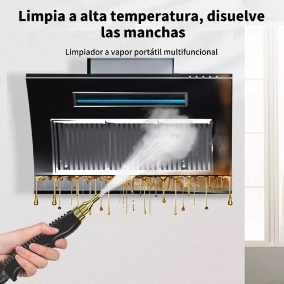 Limpiador Pistola A Vapor Desinfectante Para Hogar Muebles Negro/Naranja