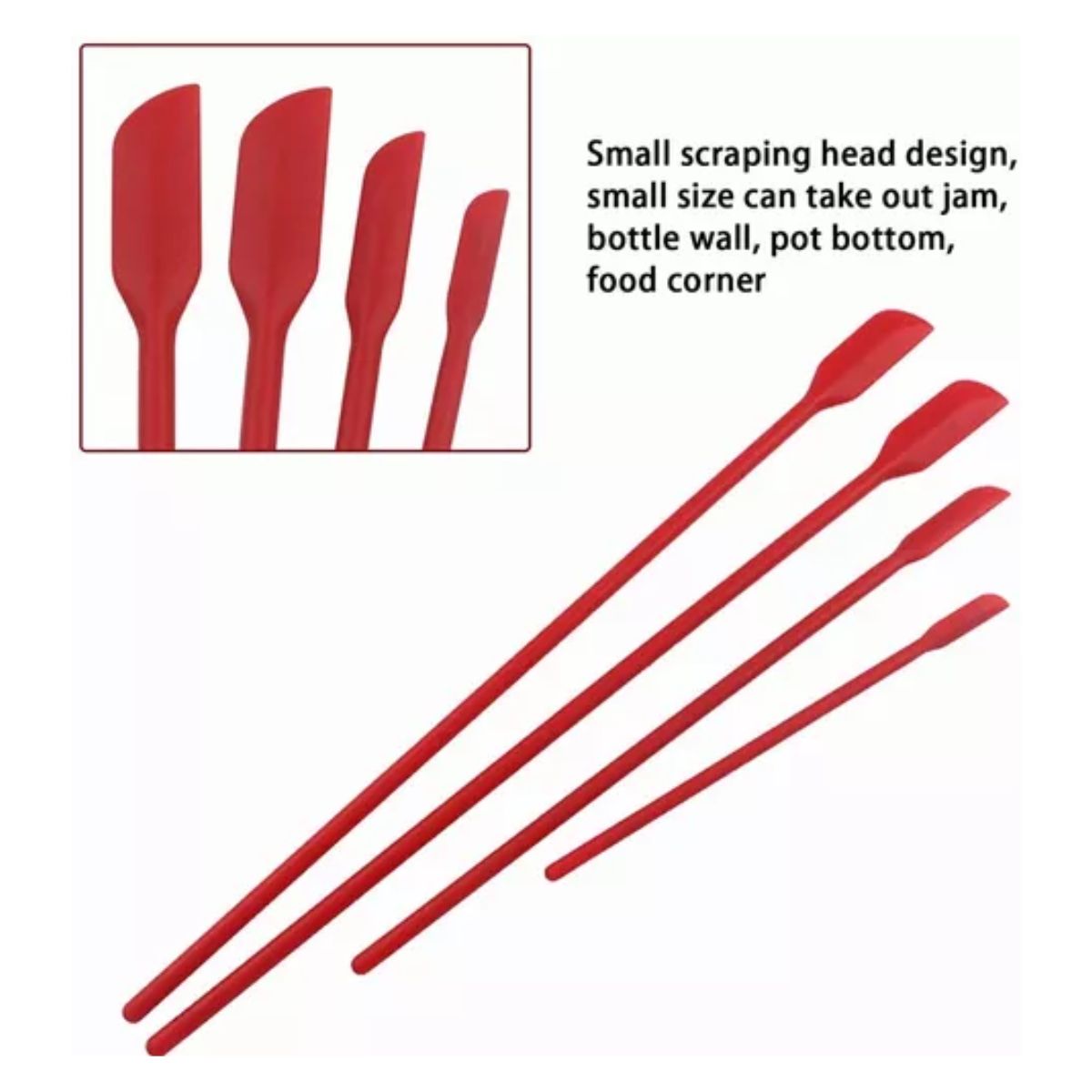 Set 10 Utensilios De Cocina De Silicona Espatulas Reposteria Rojo