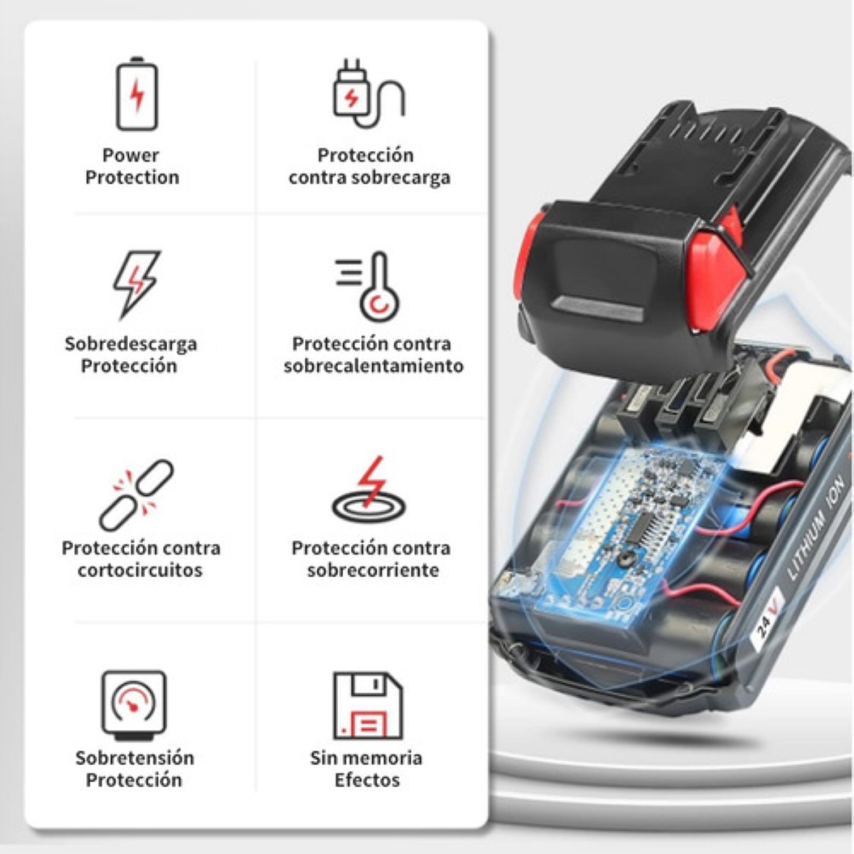 Genérico Hidrolavadora Inalámbrica Pistola Batería 7500 Mah Negro