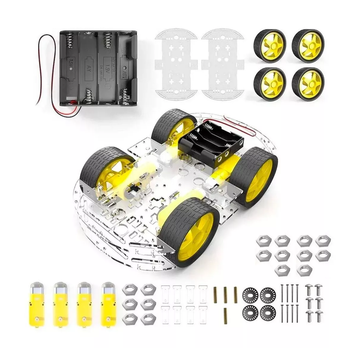 Chasis De Carro Kit Arduino, 4 Llantas