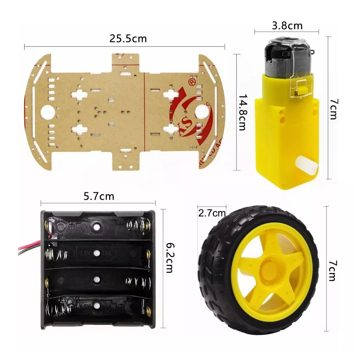 Chasis De Carro Kit Arduino, 4 Llantas