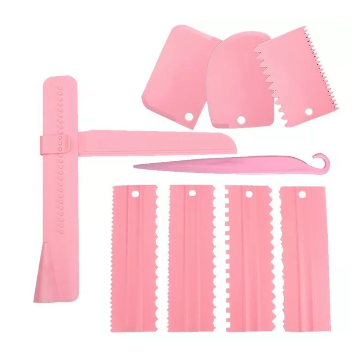 Kit De Herramientas Para Hornear Repostería Peine Raspa 9 Pzs,Rosa