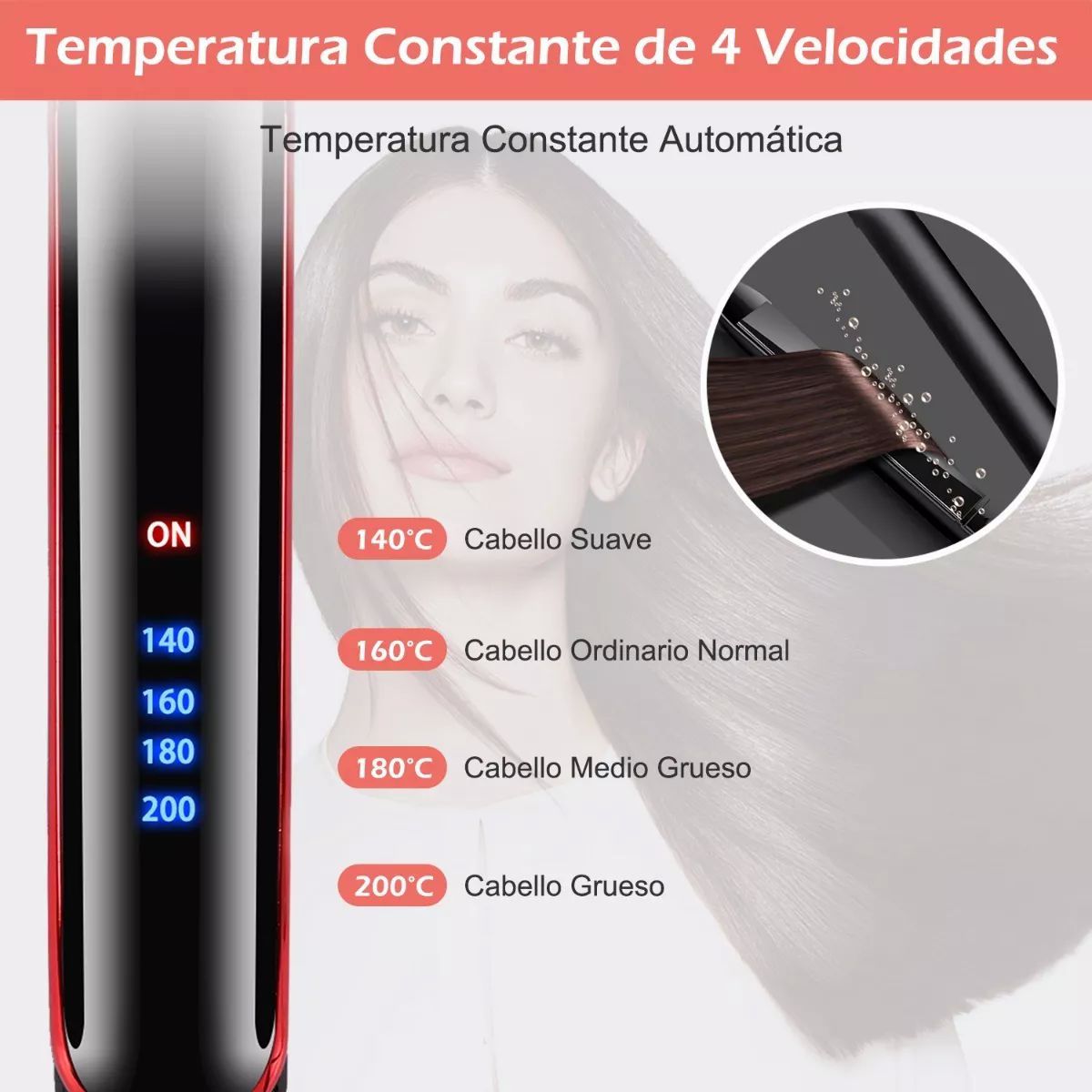 Plancha Para Cabello De Cerâmica Plancha Para Pelo Y Rizado