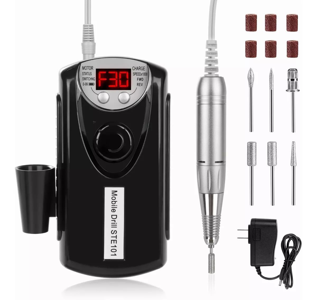 30000 Rpm Esmeril Para Uñas Drill Pulidor Kit Profesional