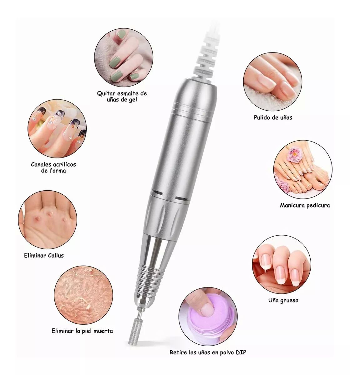 30000 Rpm Esmeril Para Uñas Drill Pulidor Kit Profesional