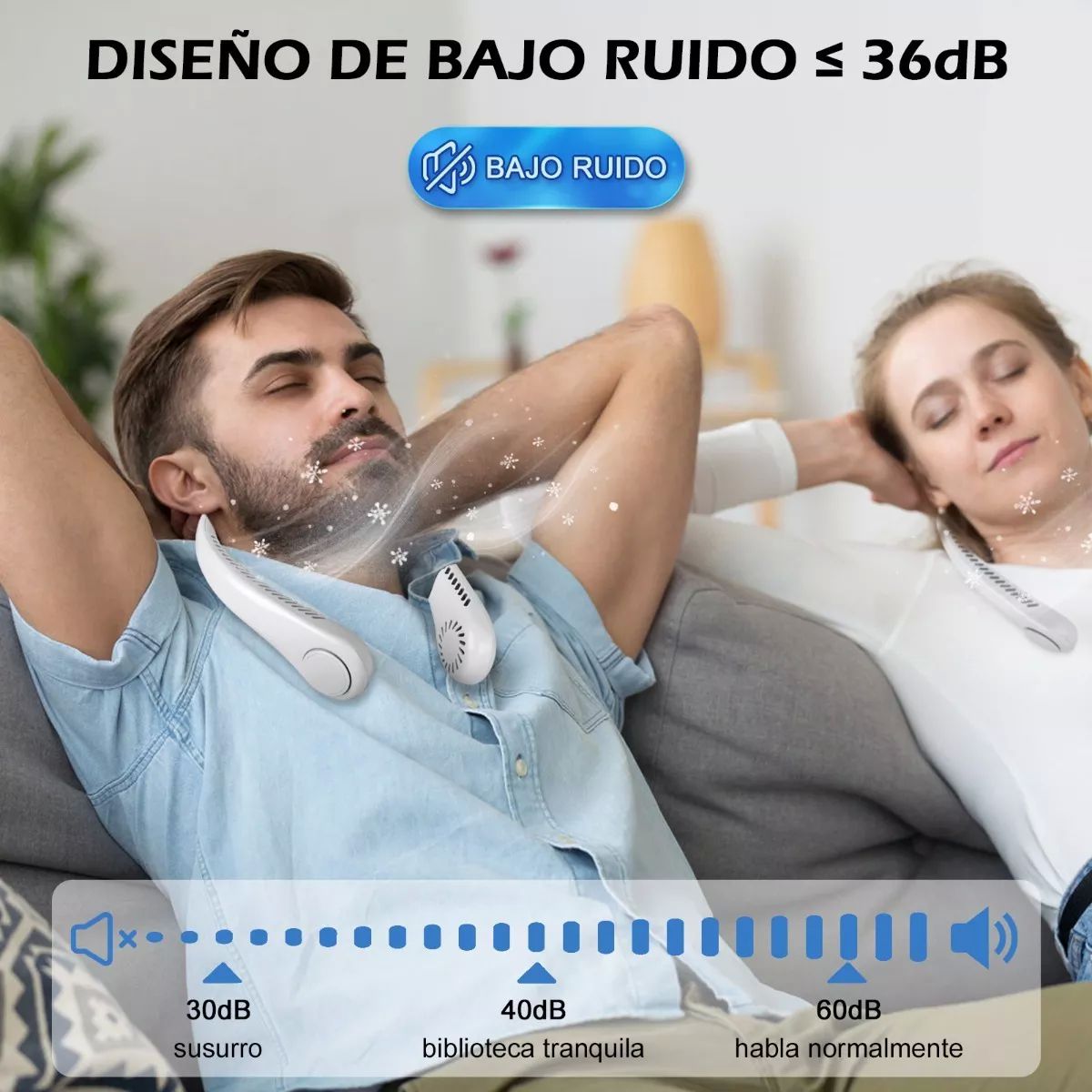 Ventilador Cuello Colgante Usb Sin Hojas Portátil 3 Modos