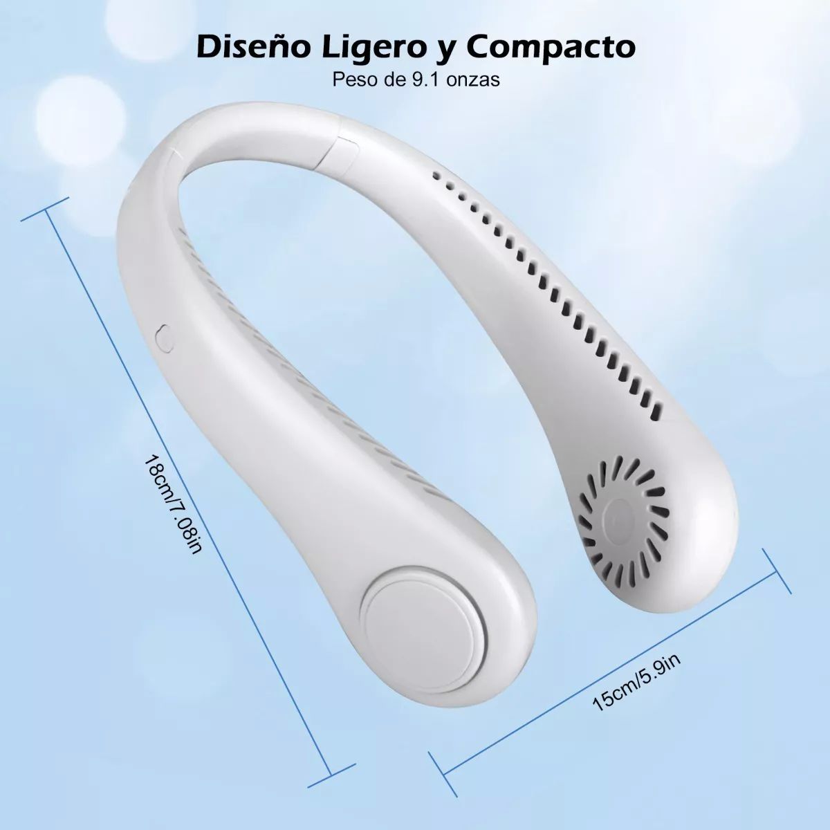 Ventilador Cuello Colgante Usb Sin Hojas Portátil 3 Modos