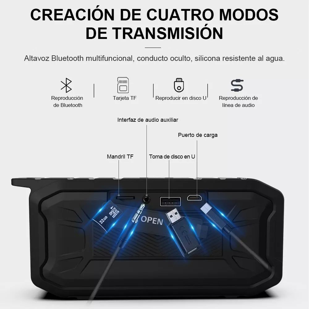 Bocina Bluetooth 5.0 Portátile Altavoces Impermeable Duales