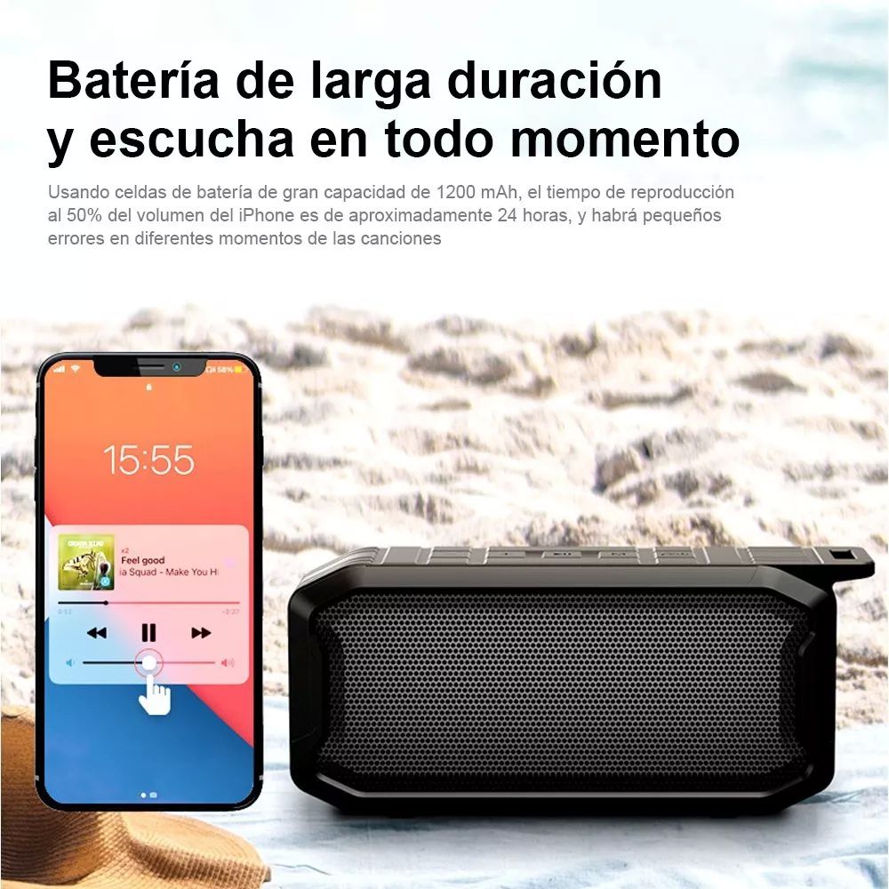 Bocina Bluetooth 5.0 Portátile Altavoces Impermeable Duales