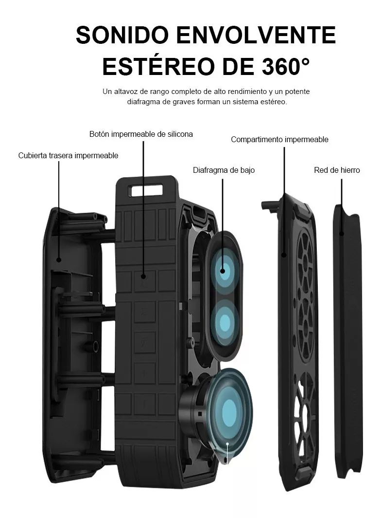Bocina Bluetooth 5.0 Portátile Altavoces Impermeable Duales