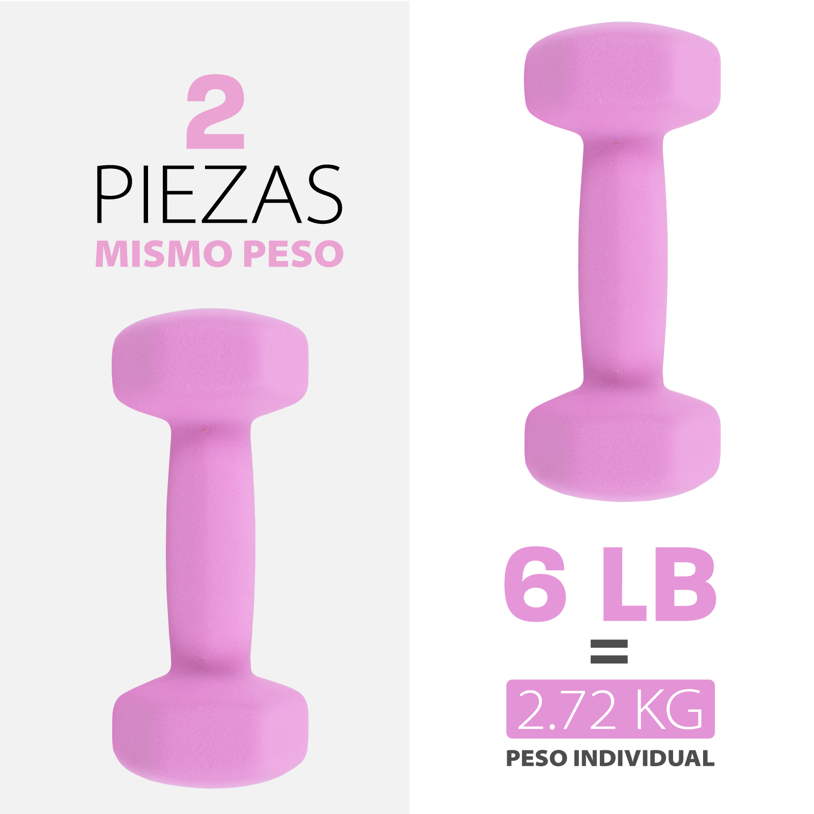 Altera NOVA Kit 2 Mancuernas de Neopreno 6 Lbs Lavanda digital