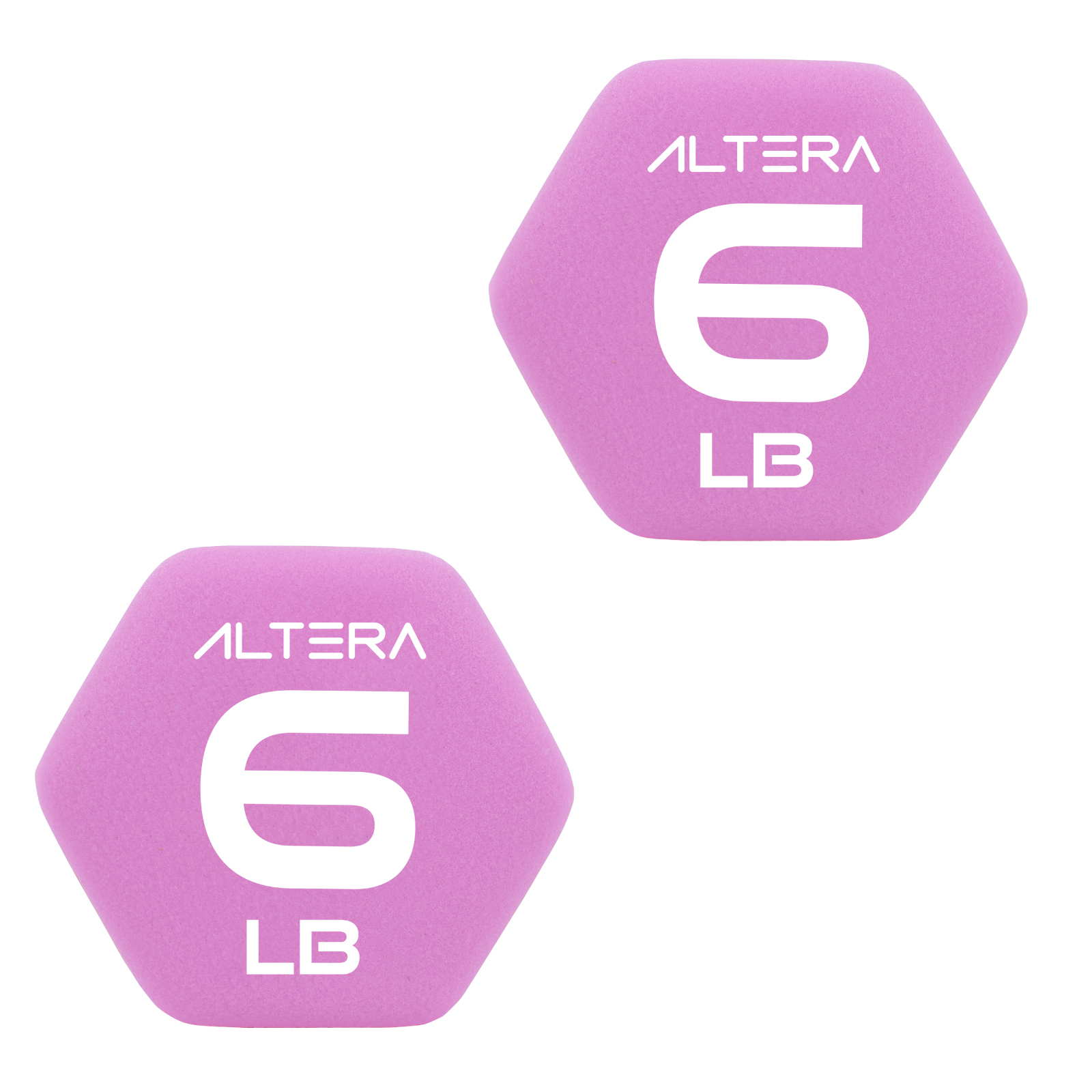 Altera NOVA Kit 2 Mancuernas de Neopreno 6 Lbs Lavanda digital