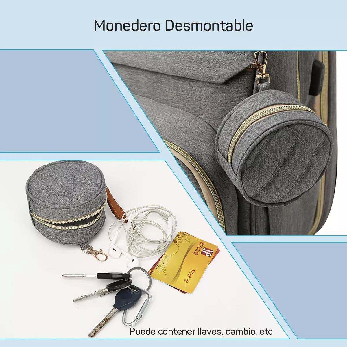 Mochila Pañalera 12 En 1 Cambiador Multifunción Organizador