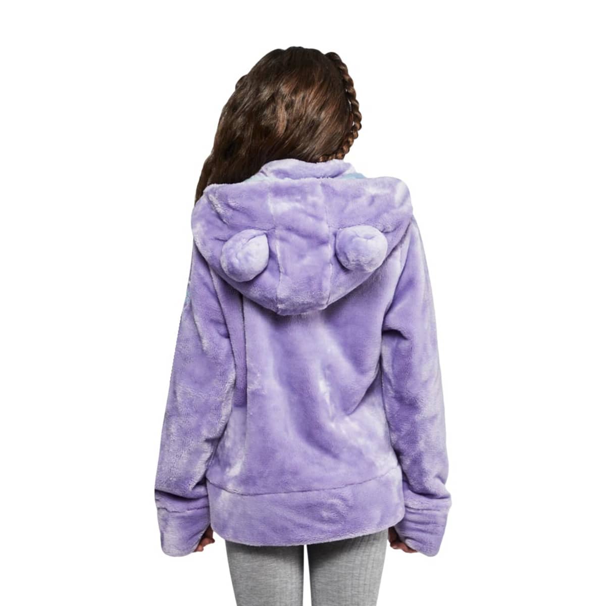Chamarra Teddy 3D para niña, con orejitas, color lila, marca Holly Land Kids, mod. 1042068