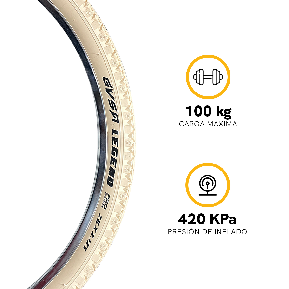 Par Llantas Bicicleta R26x2.125 Legend Beige.