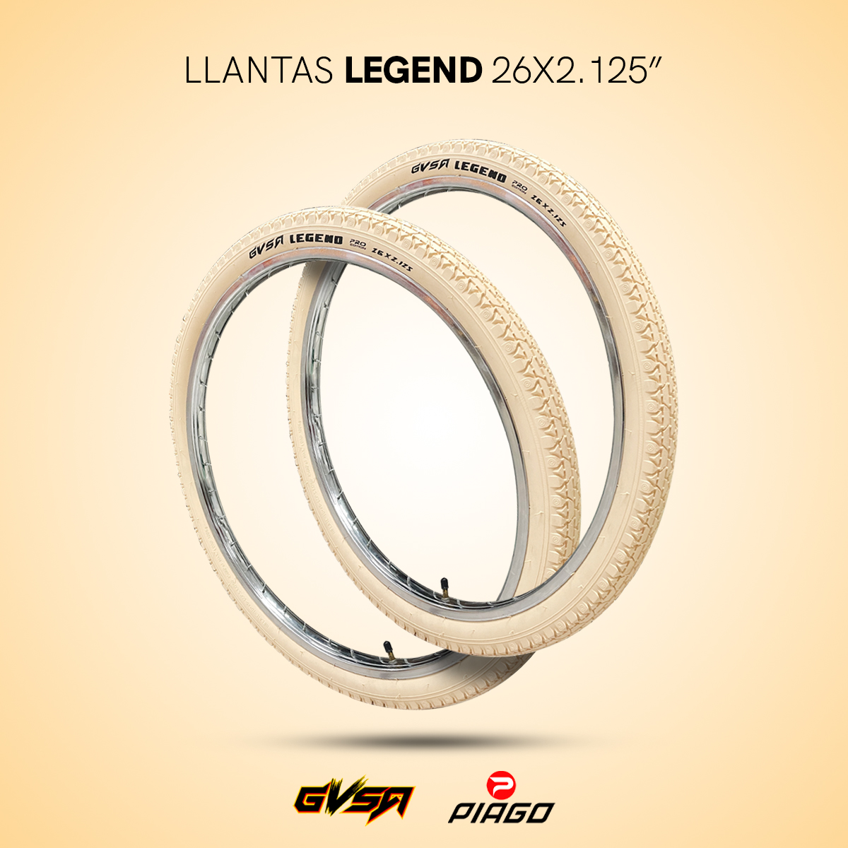 Par Llantas Bicicleta R26x2.125 Legend Beige.
