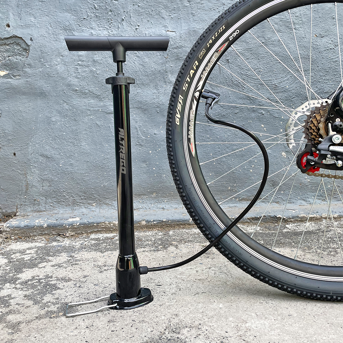 Bomba De Aire Negra De Pie Para Bicicleta Ciclismo