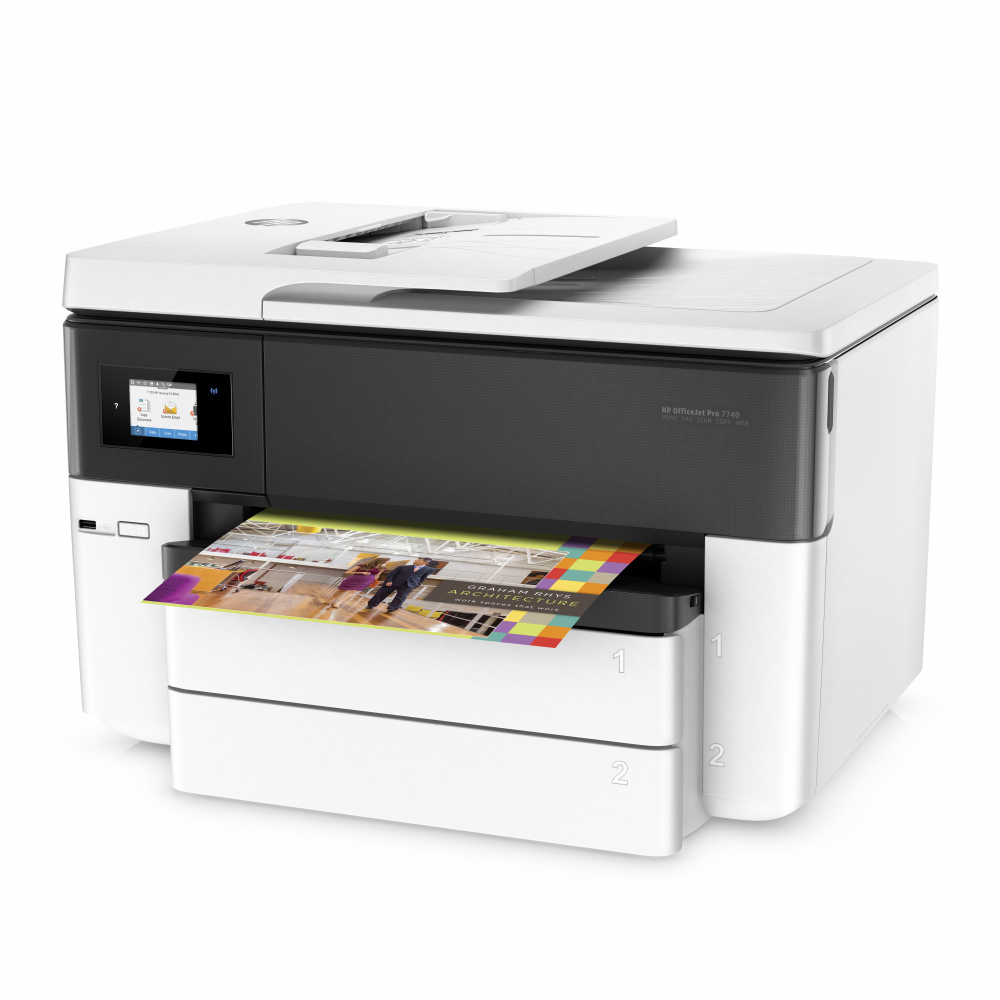 Impresora Multifuncional HP OfficeJet Pro 7740 de Formato Ancho, Color, Inyección, Inalámbrico, Print/Scan/Copy/Fax