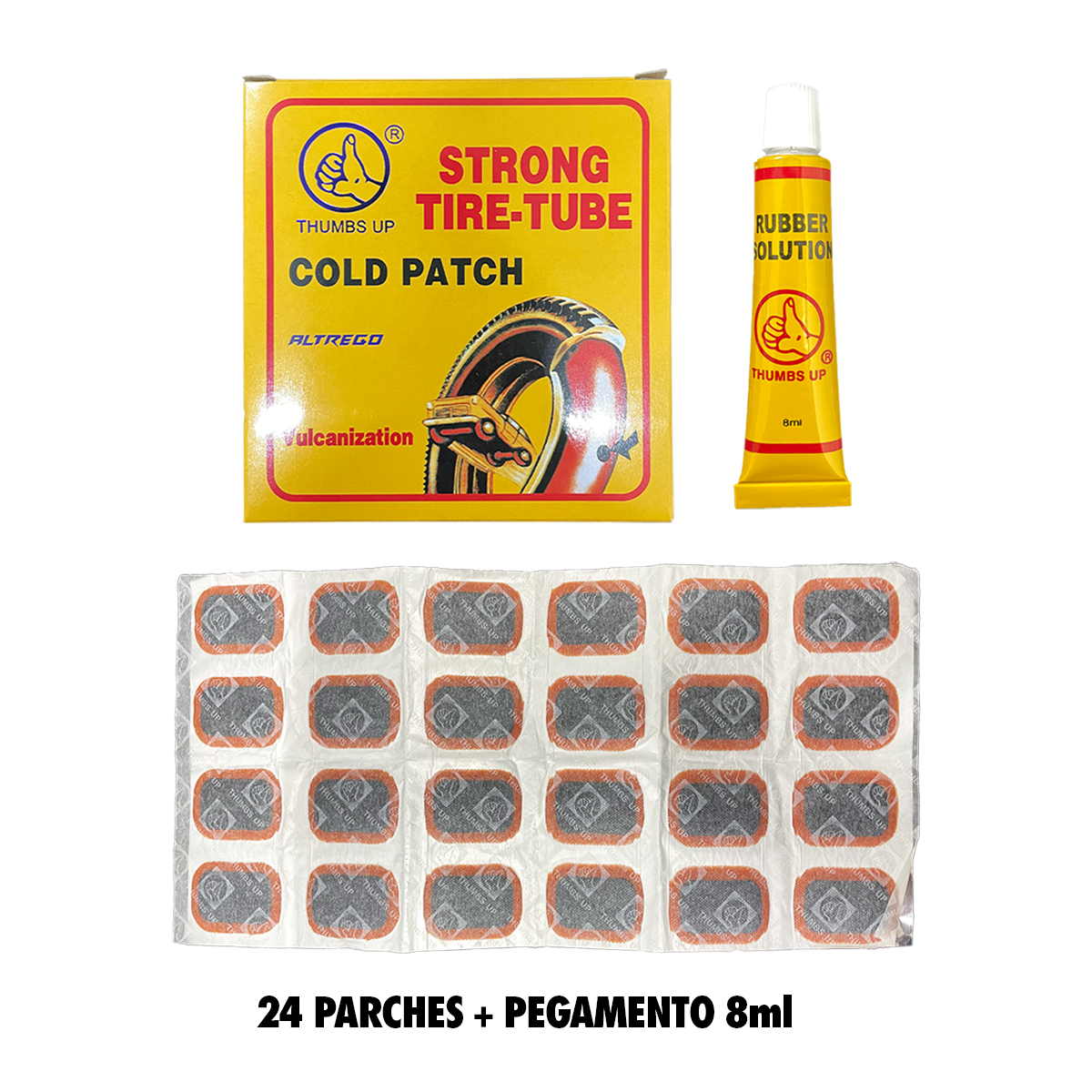 Parches Vulcanizados Cámara Bicicleta 24 Pzas Con Pegamento