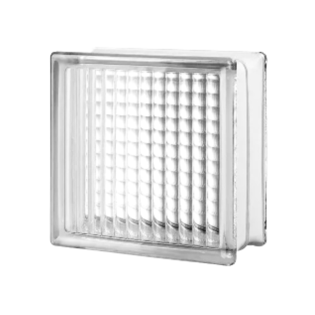 12 Pzs Vitroblock Cruzado 19X19X8 Transparente