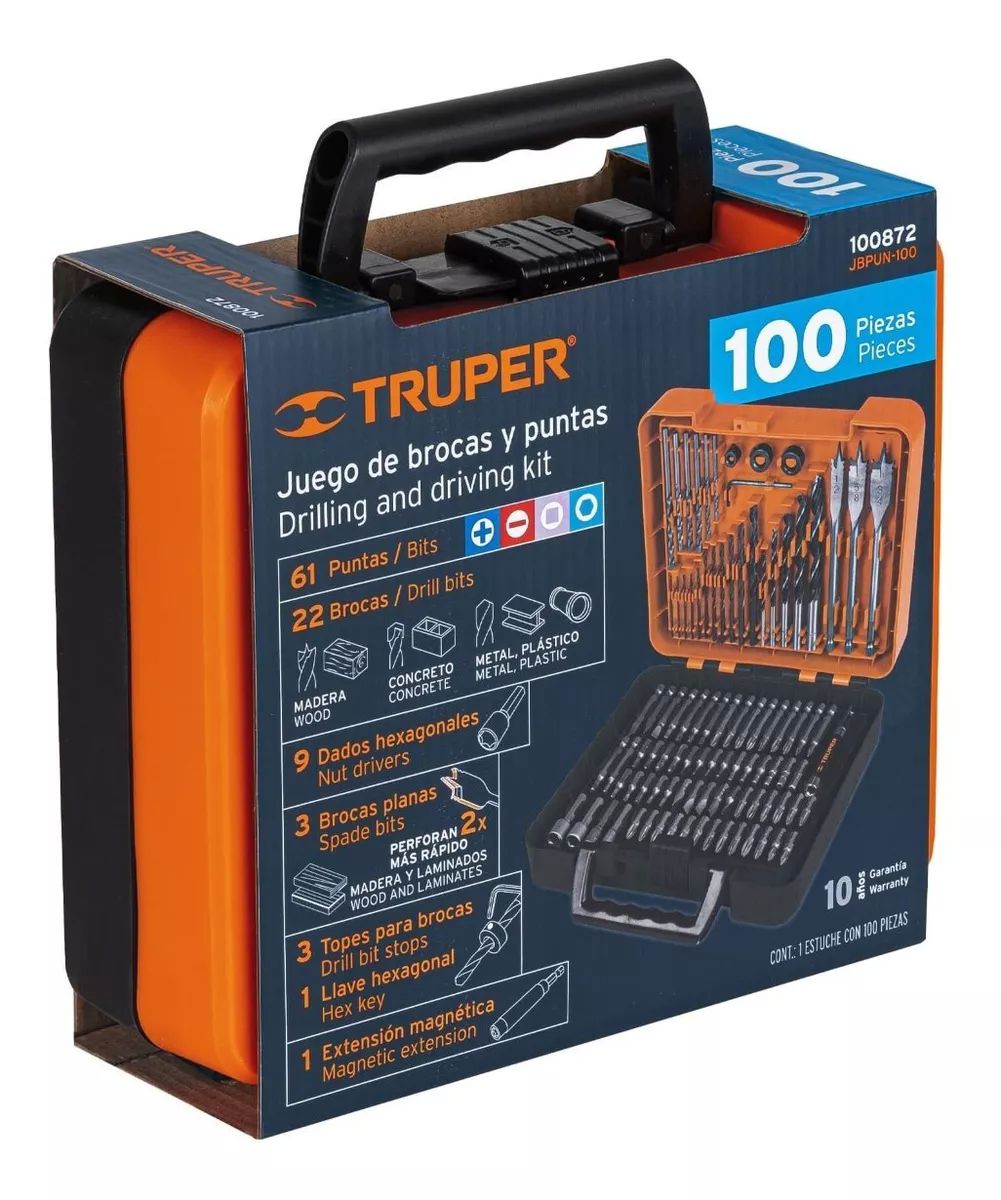Juego De Brocas Y Puntas, 100 Piezas Truper 100872