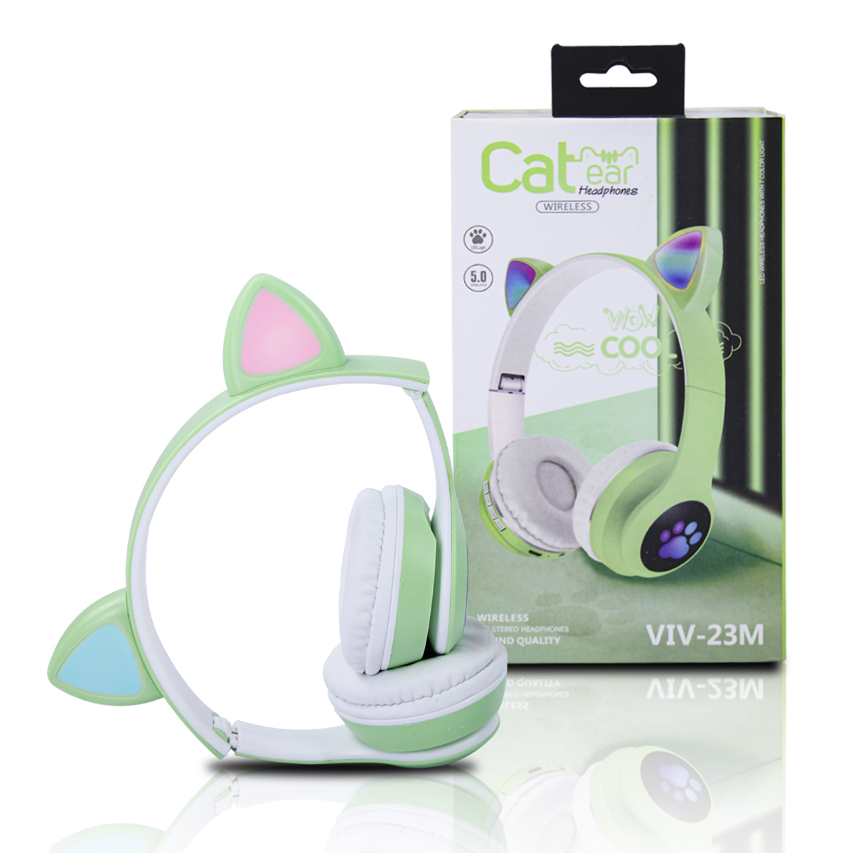 Audifonos De Diadema Orejas De Gato Con Luz Rgb