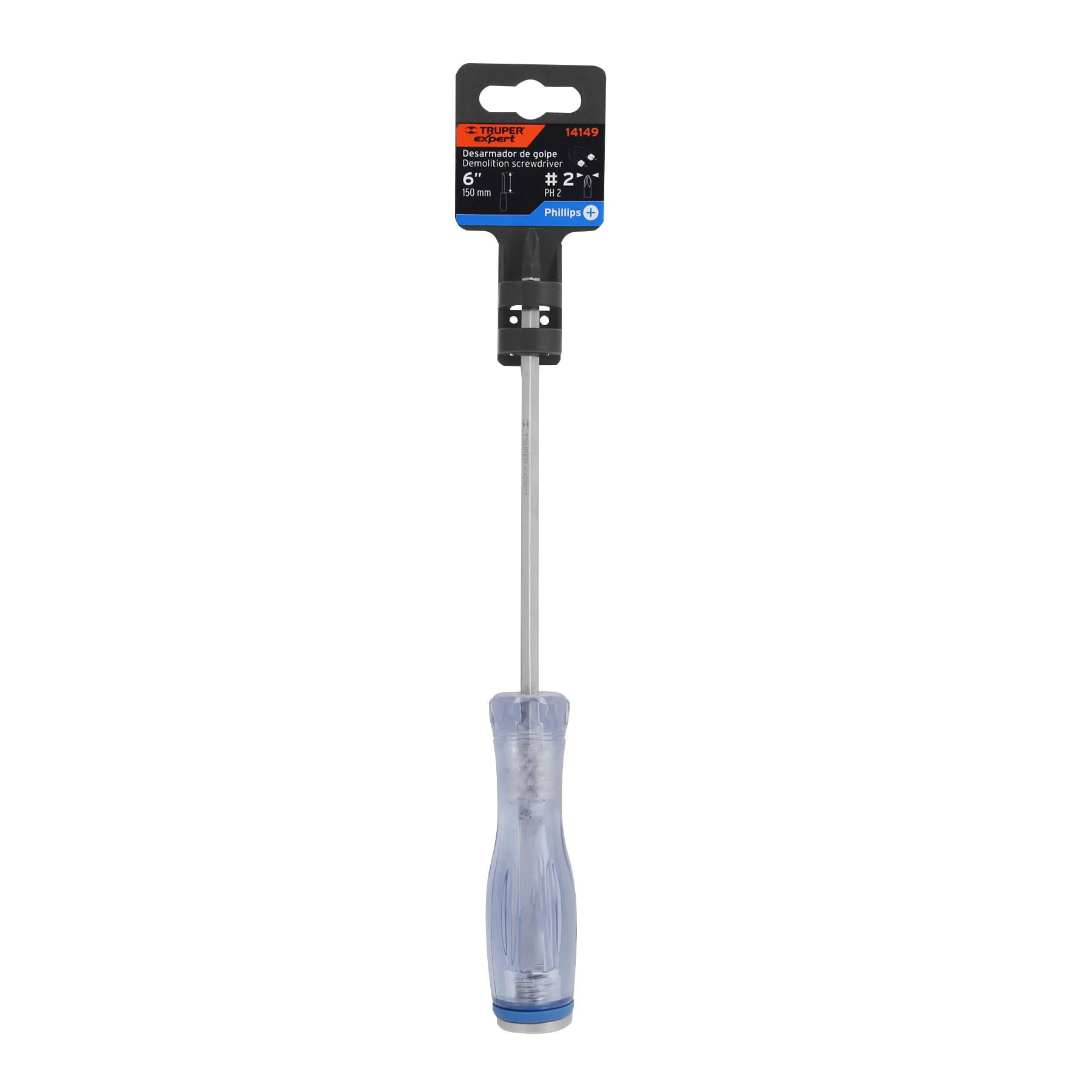 DESARMADOR DE CRUZ DE GOLPE 1/4" X 6", TRUPER EXPERT 14149
