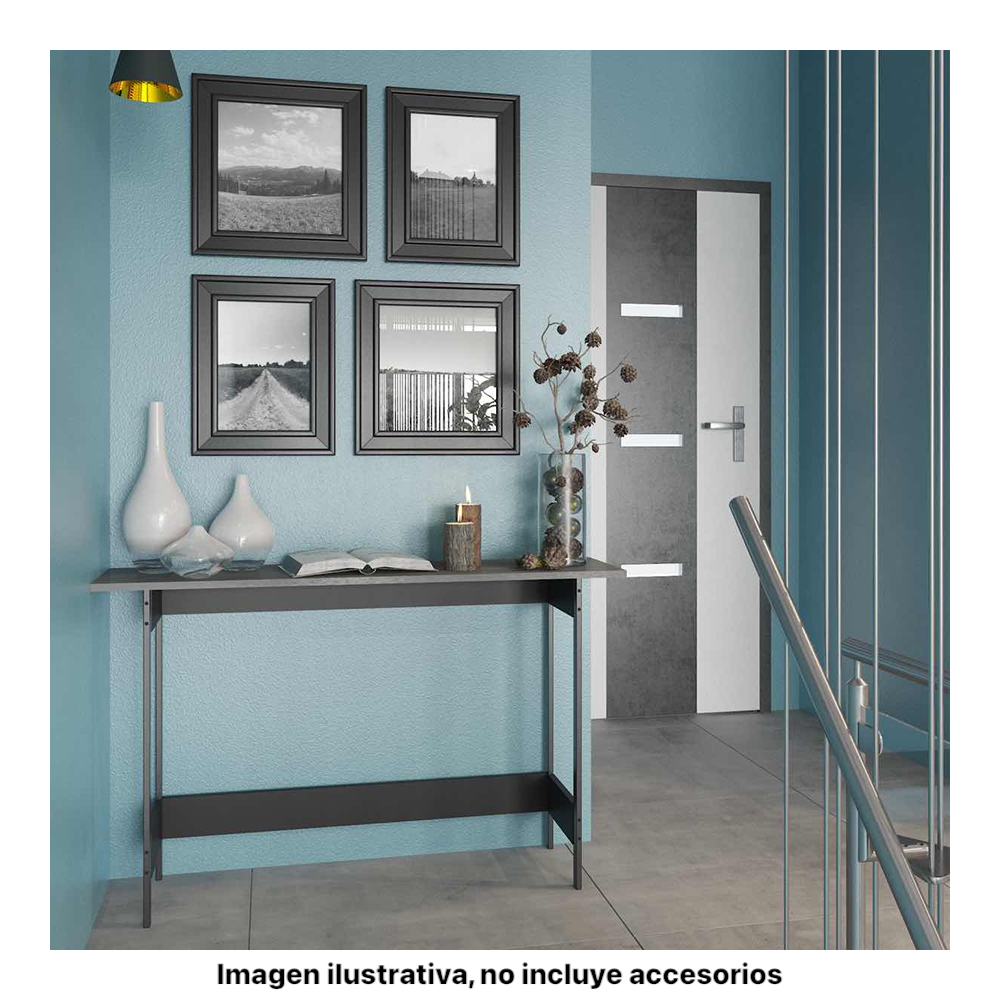 Mesa Recibidor de Pasillo, Mesa Auxiliar  Playcon Color Gris