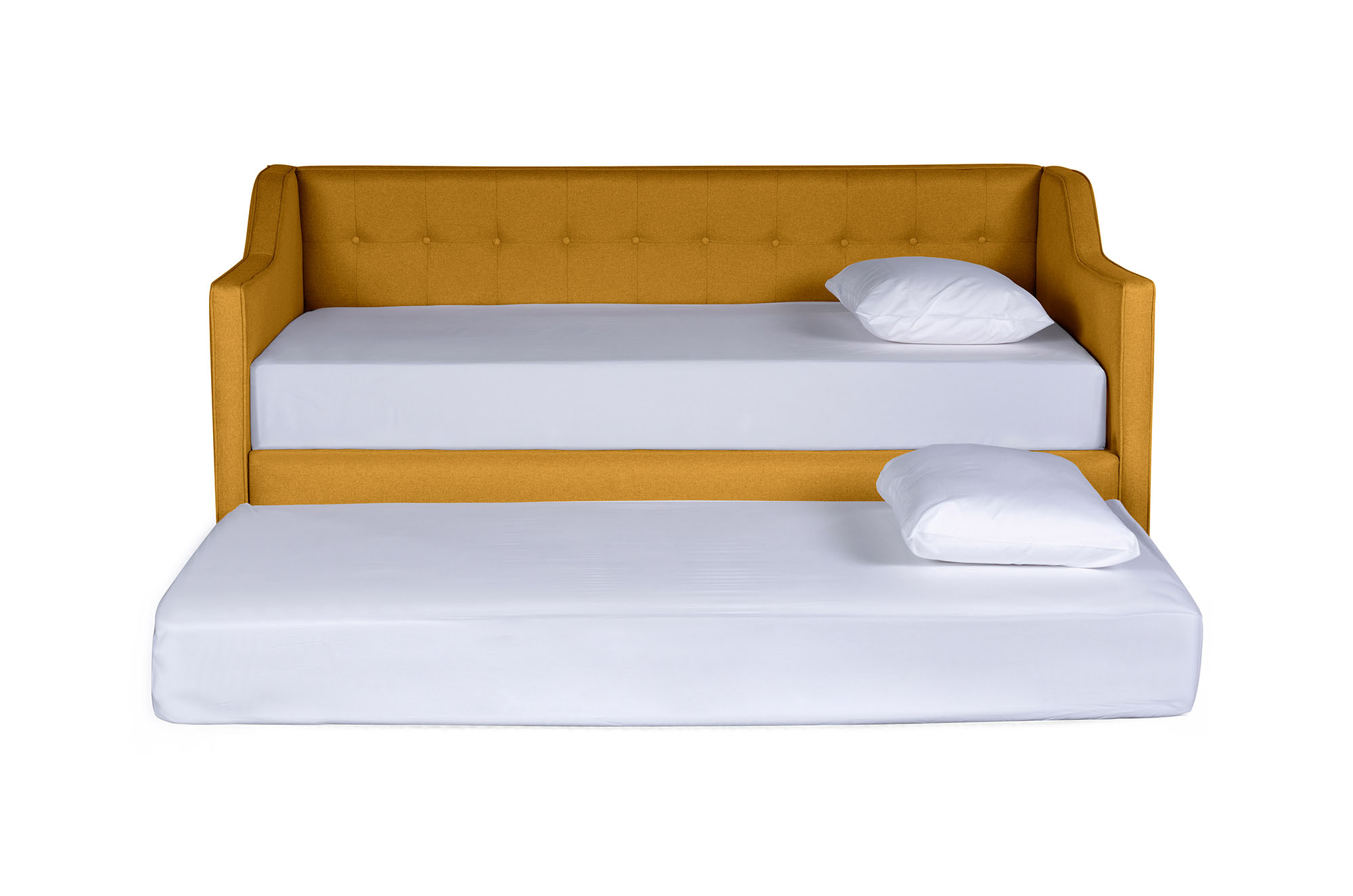 Cama Daybed individual doble Albus Makora Mostaza No Incluye Colchones