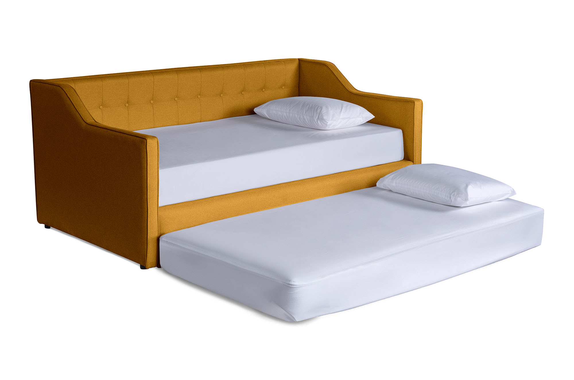 Cama Daybed individual doble Albus Makora Mostaza No Incluye Colchones