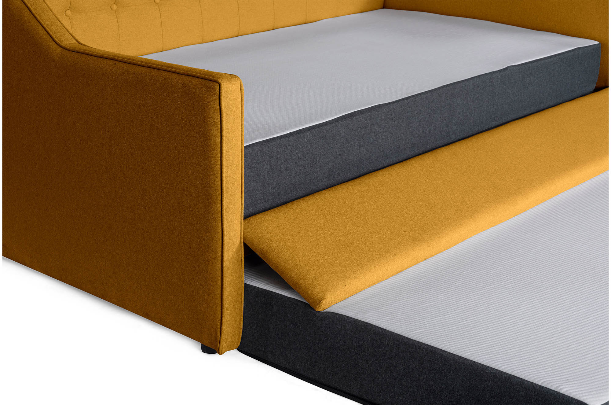 Cama Daybed individual doble Albus Makora Mostaza No Incluye Colchones