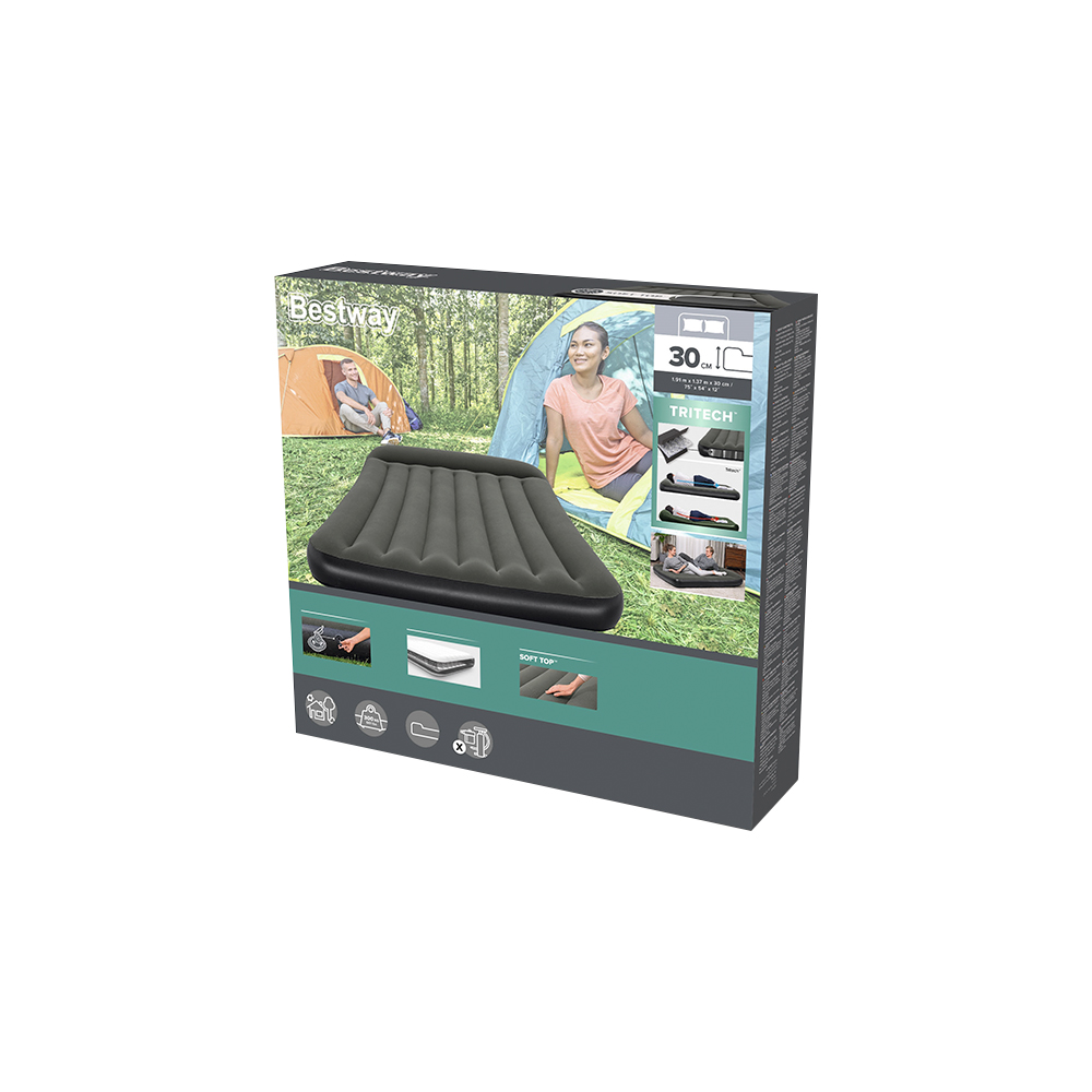 Colchon Inflable Bestway Matrimonial Camping Con Almohada
