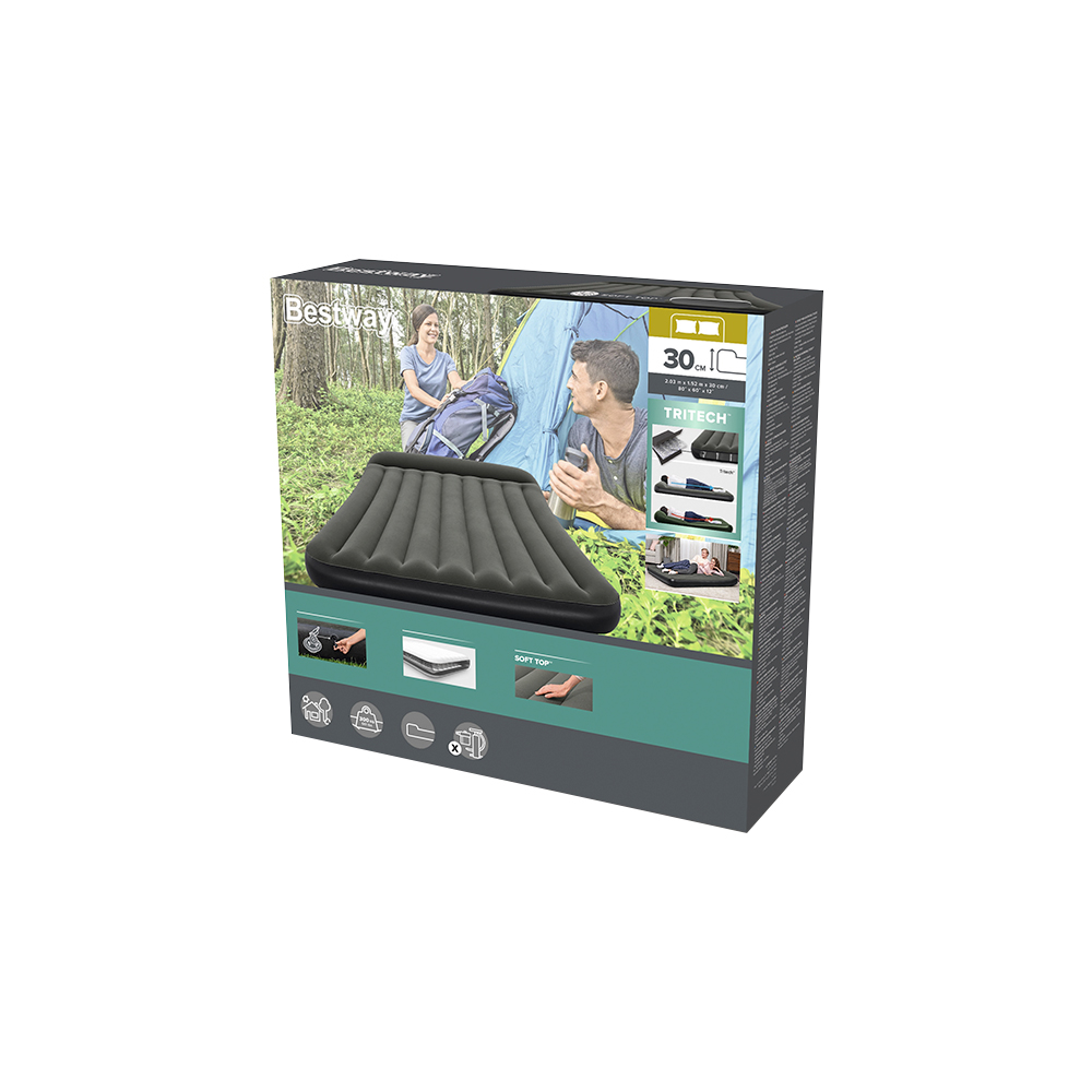 Colchon Inflable Bestway Queen Size Camping Con Almohada