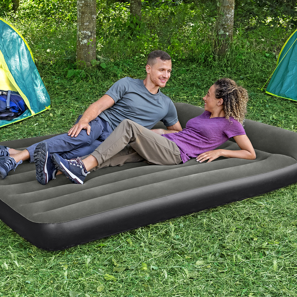 Colchon Inflable Bestway Queen Size Camping Con Almohada