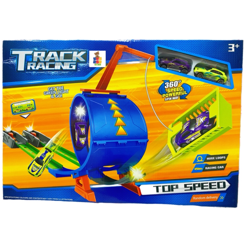 Pista De Carreras Lanza Caro Doble Obstáculo Con Autos 2en1