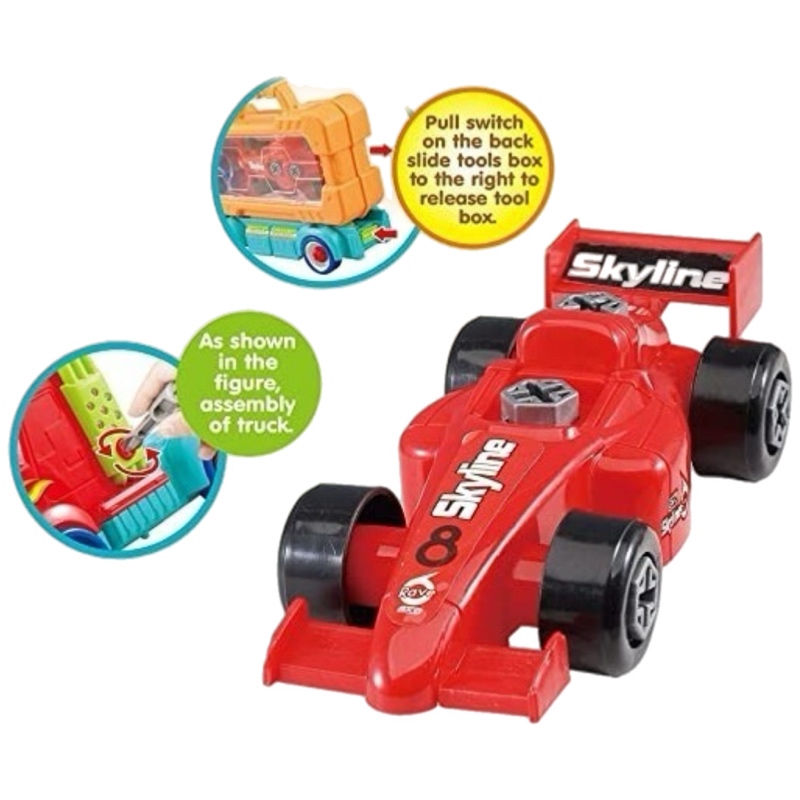 Tráiler De Juguete Desarmable Fórmula 1 Luz Y Sonido