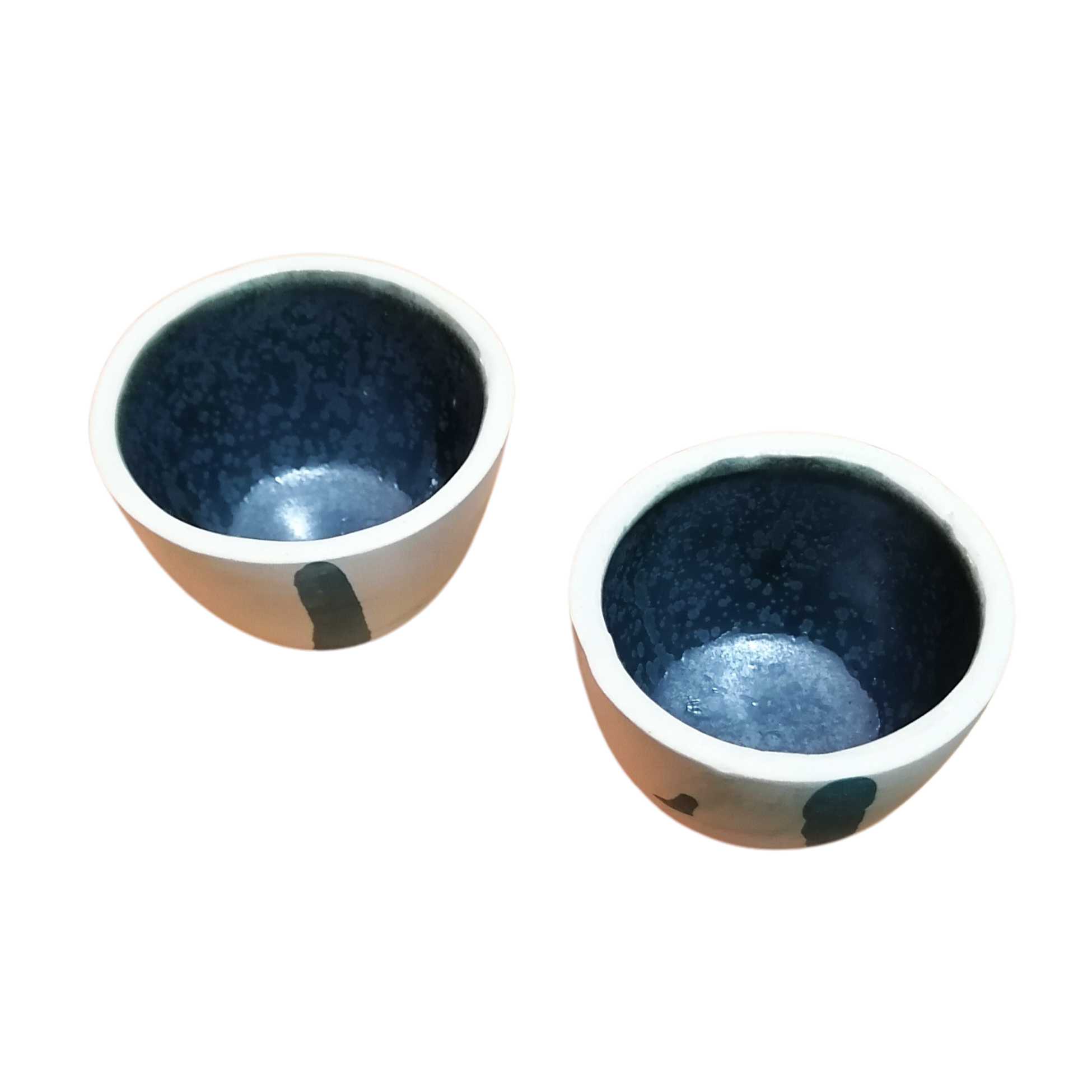 Juego de tazas artesanales acabado marmoleado para café espresso