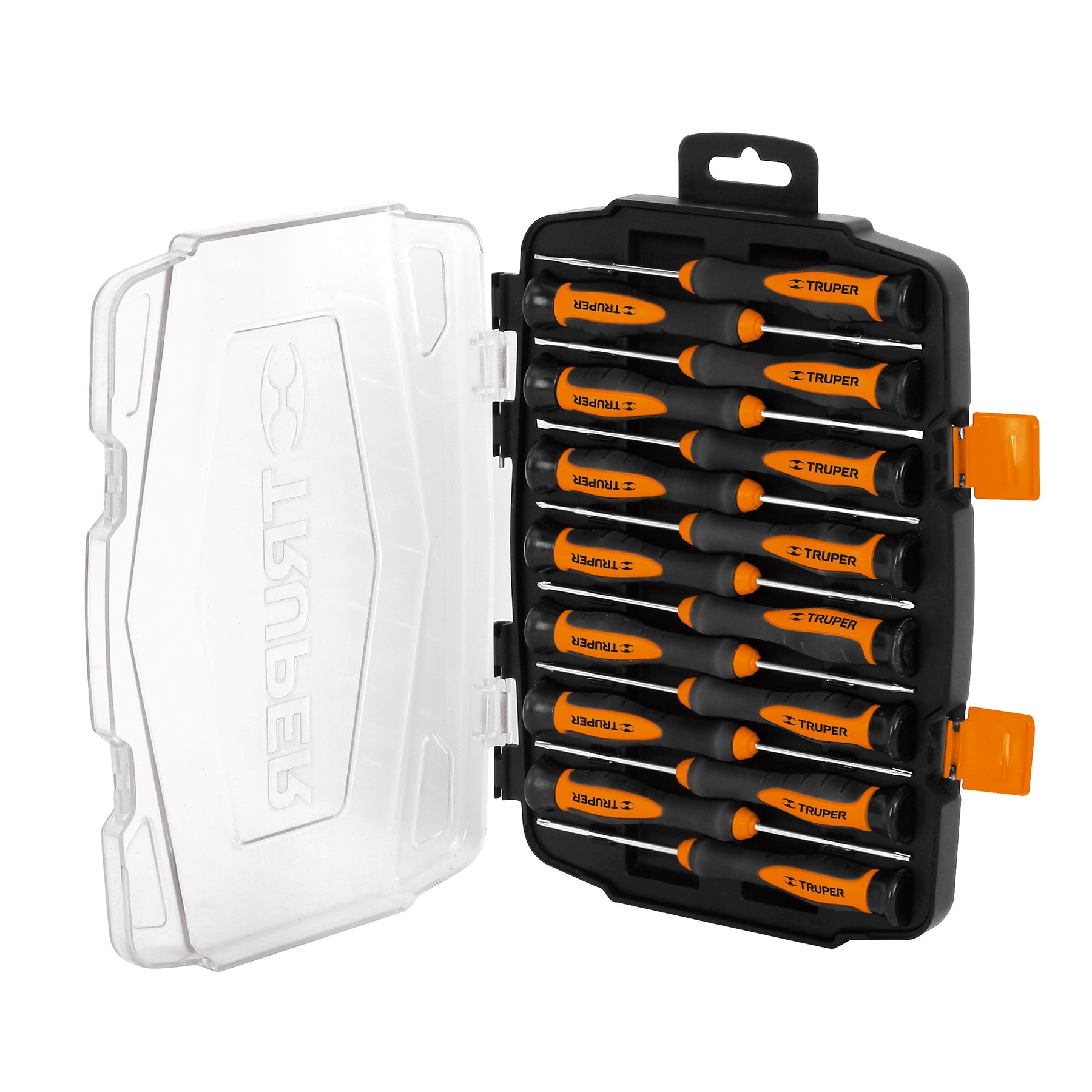 JUEGO CON 15 DESARMADORES LARGOS DE PRECISIÓN, TRUPER 14157