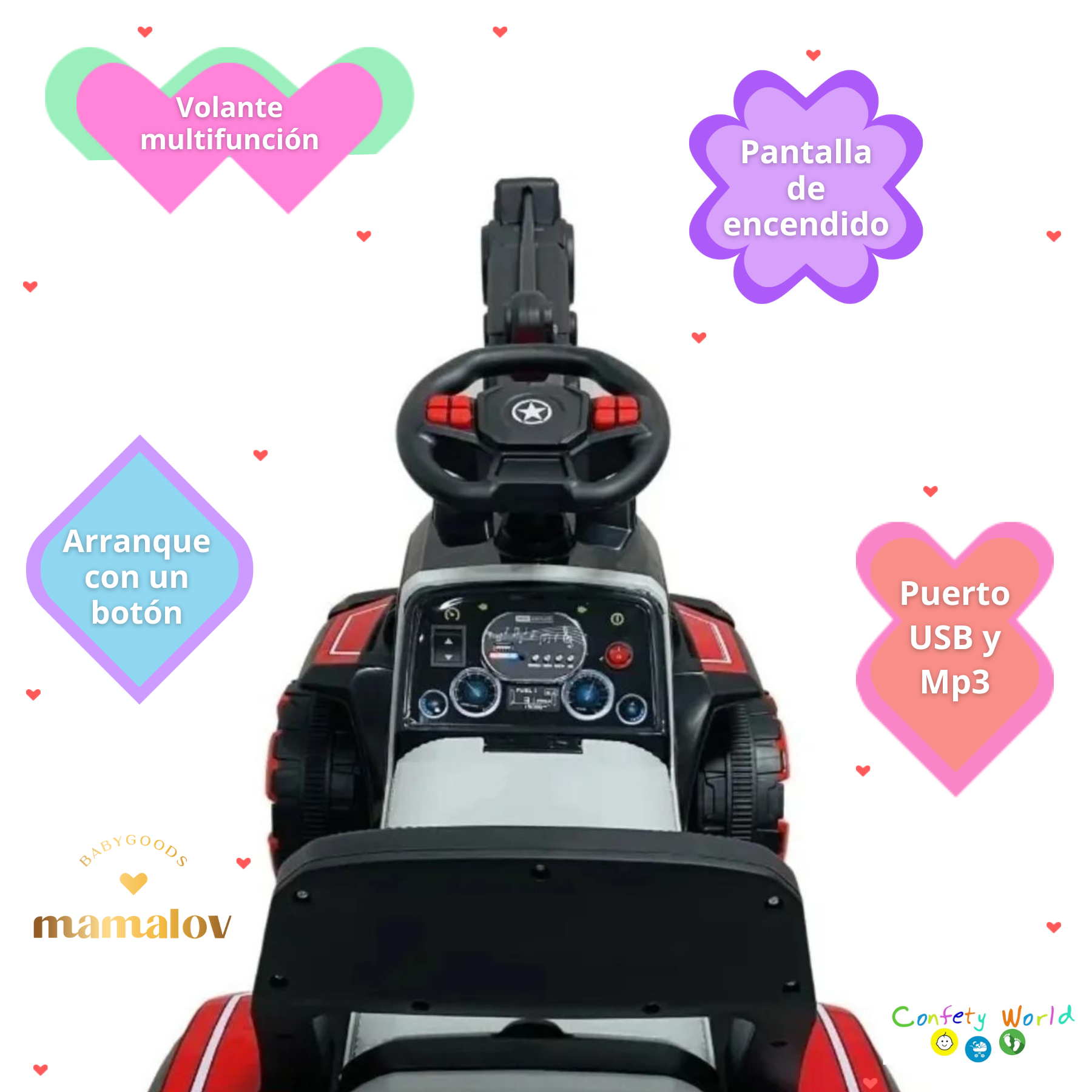 Juguete Montable Eléctrico | Excavadora | Recargable | Rojo