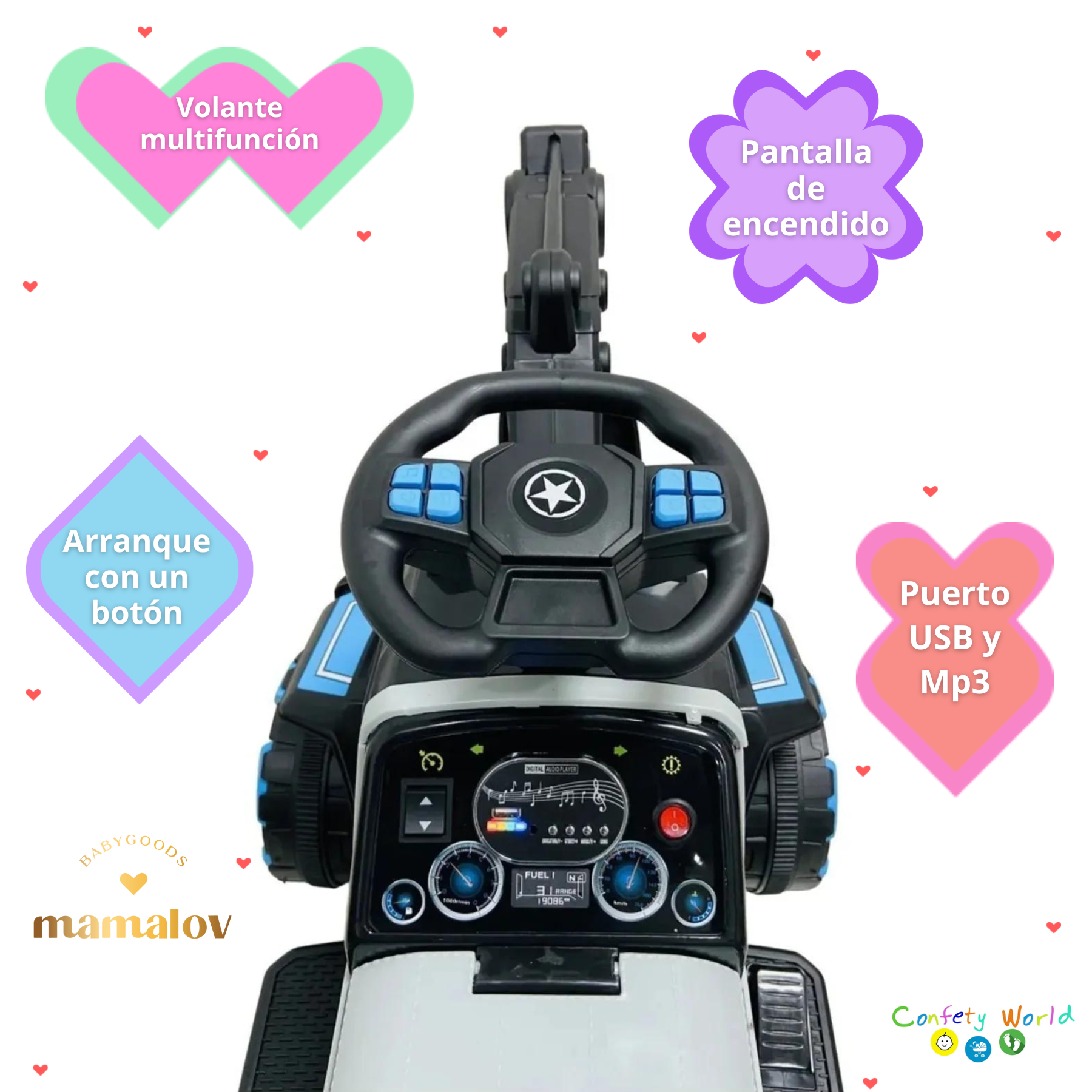 Juguete Montable Eléctrico | Excavadora | Recargable | Azul