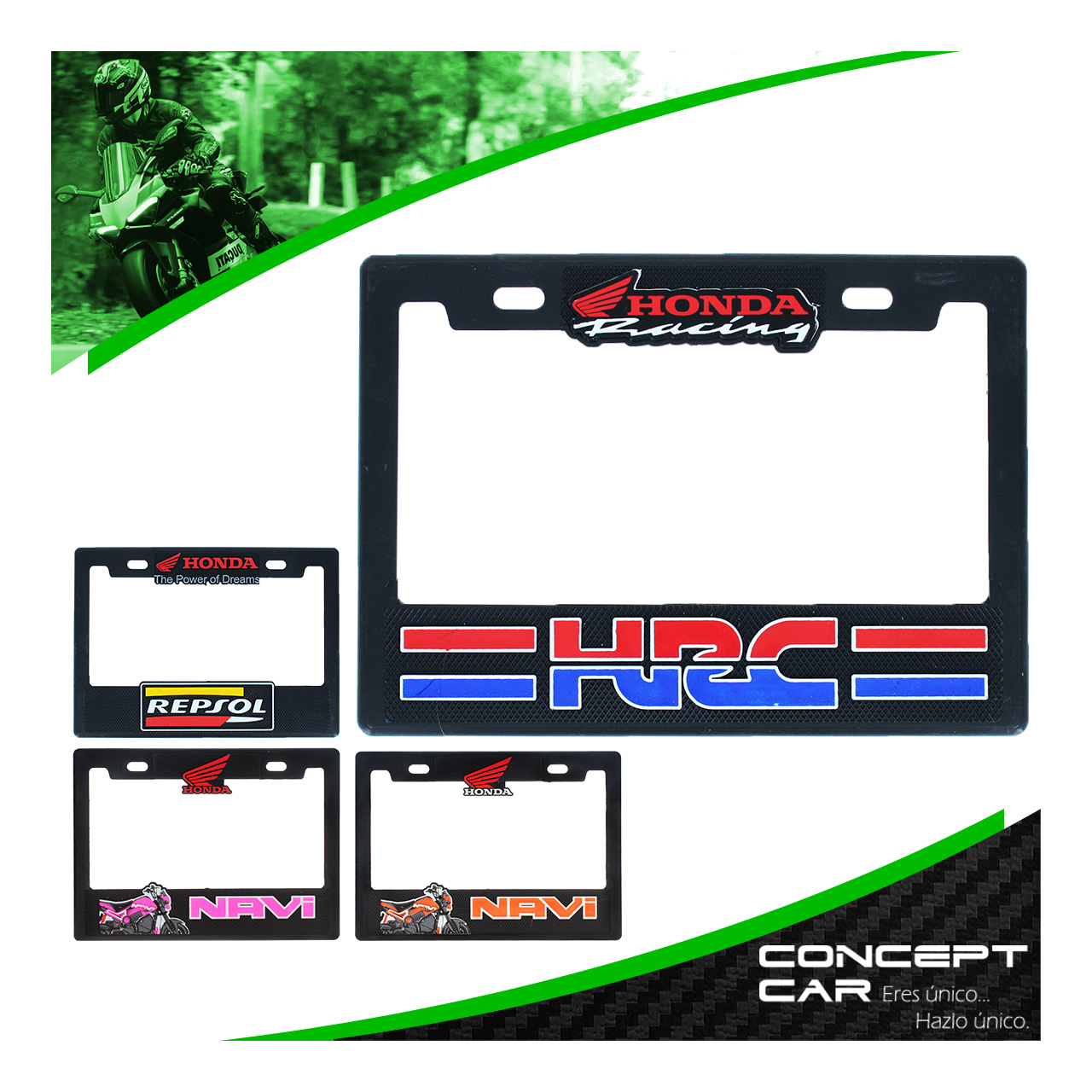 Marco Porta Placa Moto Plastico Impreso Placa Grande Honda