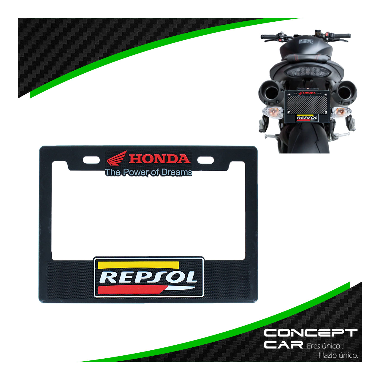 Marco Porta Placa Moto Plastico Impreso Placa Grande Honda