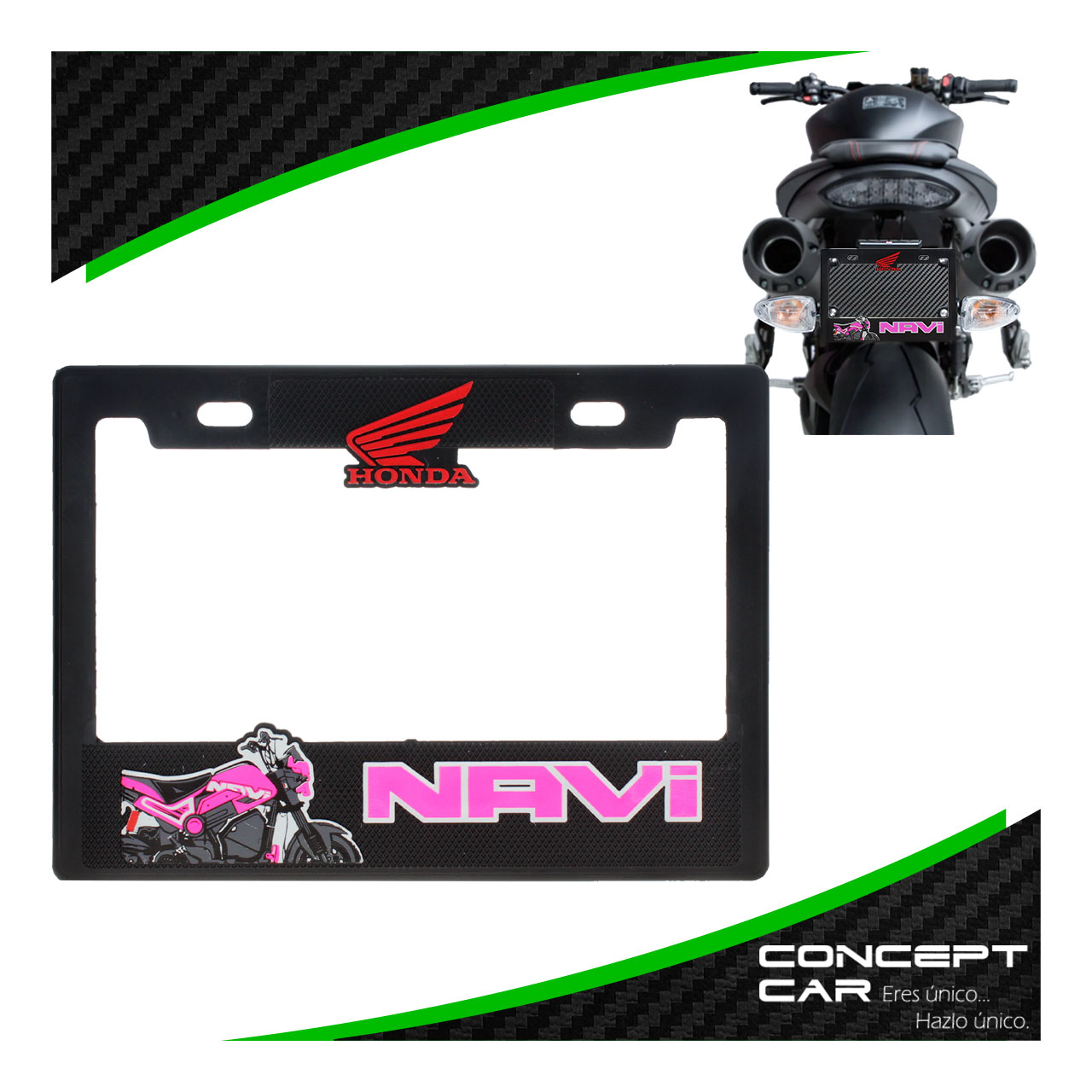 Marco Porta Placa Moto Plastico Impreso Placa Grande Honda