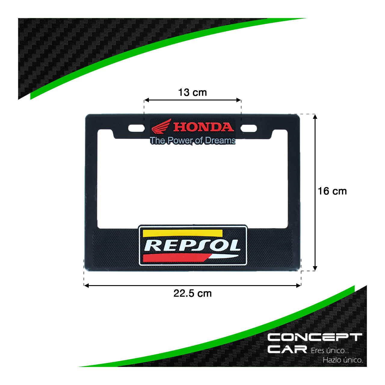 Marco Porta Placa Moto Plastico Impreso Placa Grande Honda