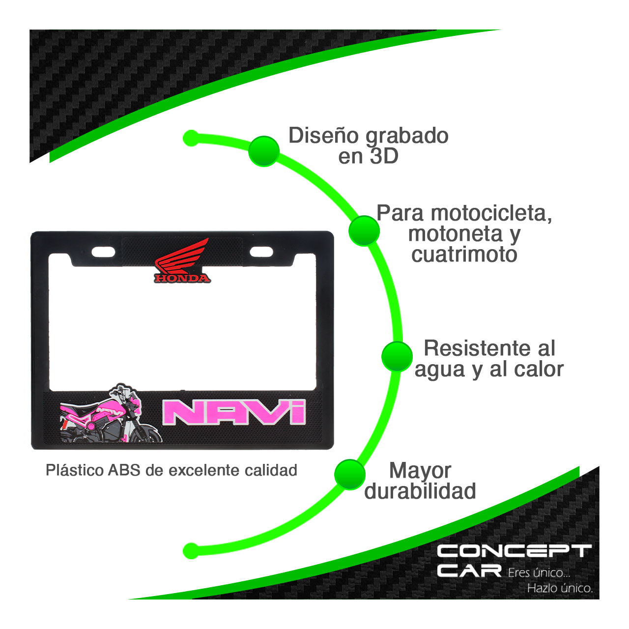 Marco Porta Placa Moto Plastico Impreso Placa Grande Honda