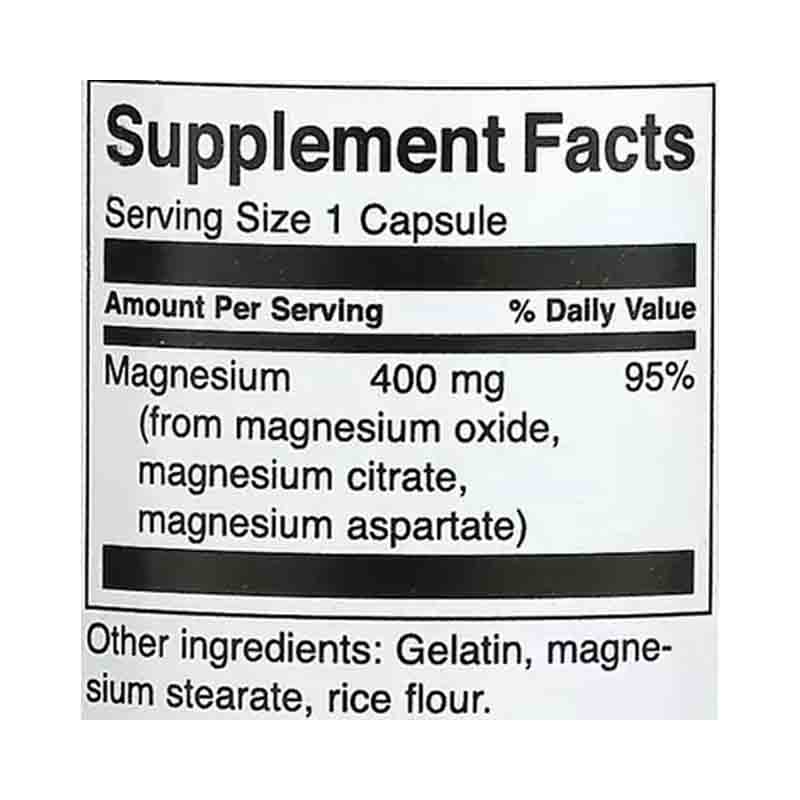 Triple Magnesio Complex 400mg 100 capsulas Swanson Citrato de Magnesio