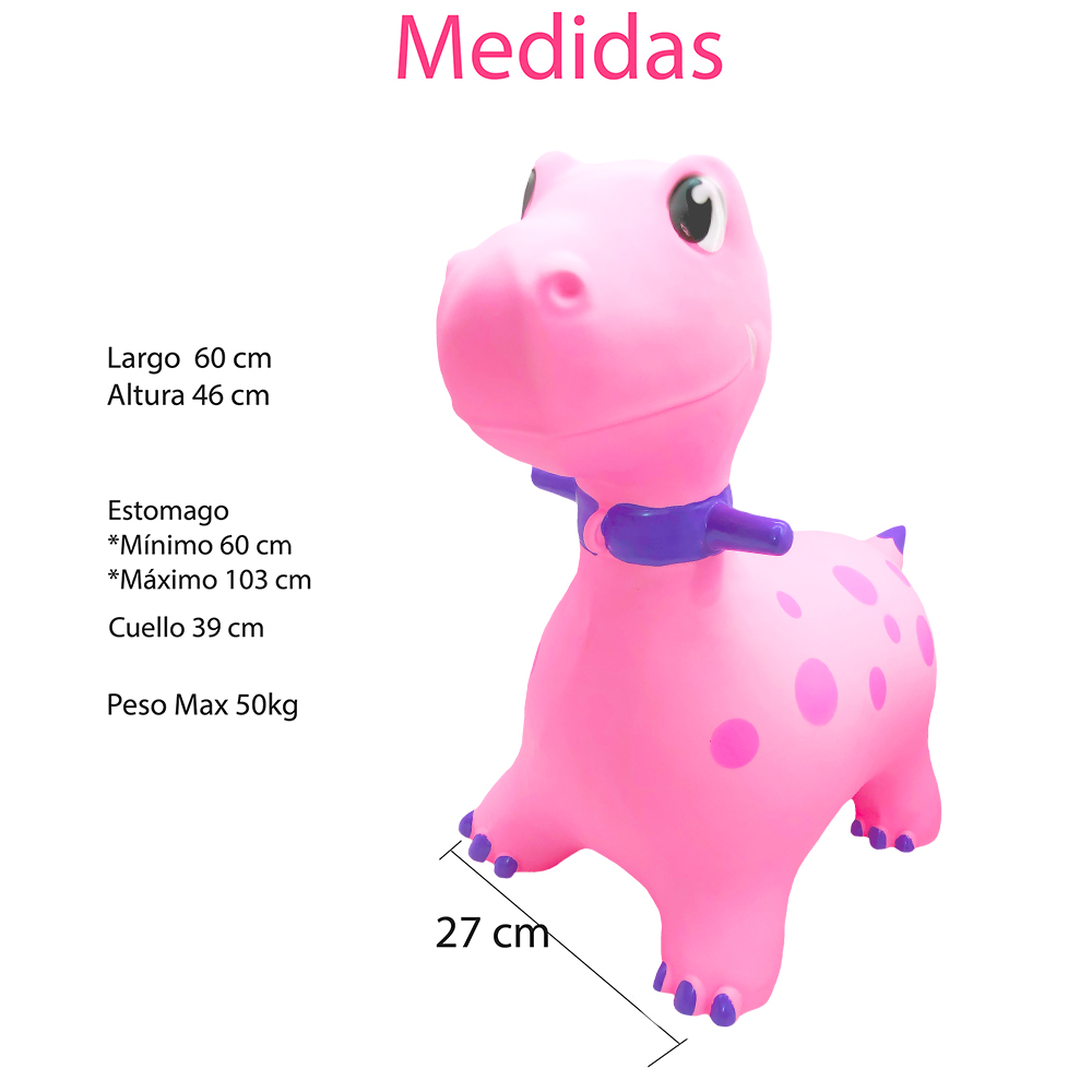 Montable Inflable Brincolin Ecobaby Original Dinosaurio Rosa