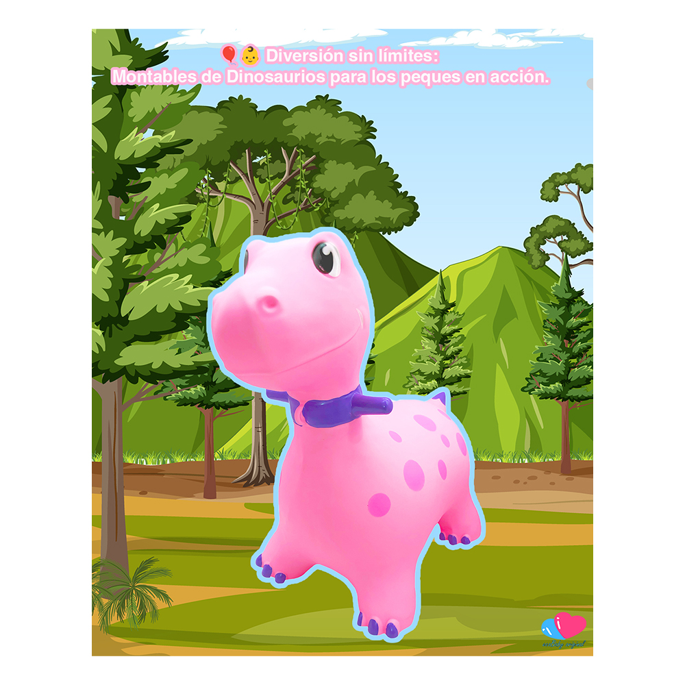 Montable Inflable Brincolin Ecobaby Original Dinosaurio Rosa